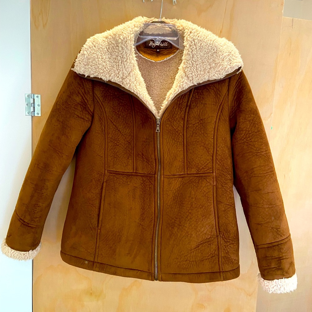 Big Chill sz M suede like Sherling jacket good condition